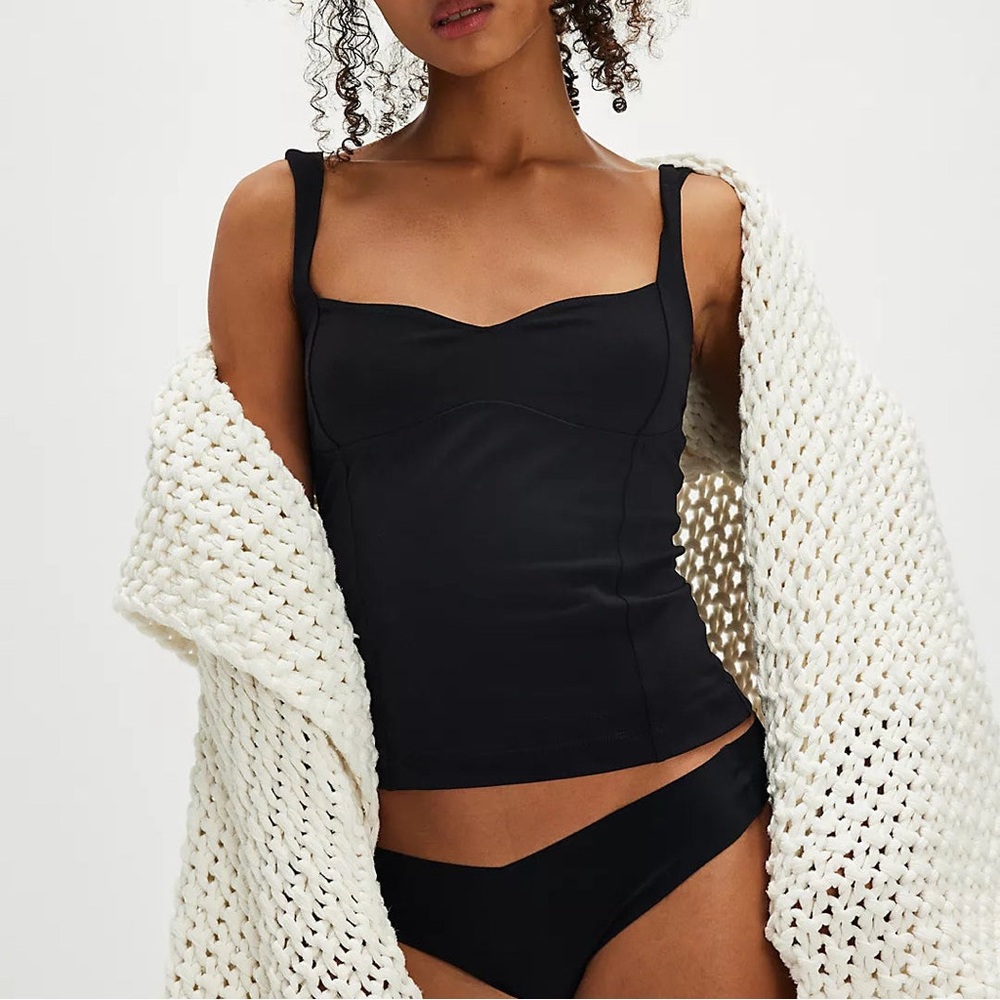 FREE PEOPLE Intimately Somewhere Sometime Cami in Black NWOT - Picture 1 of 7